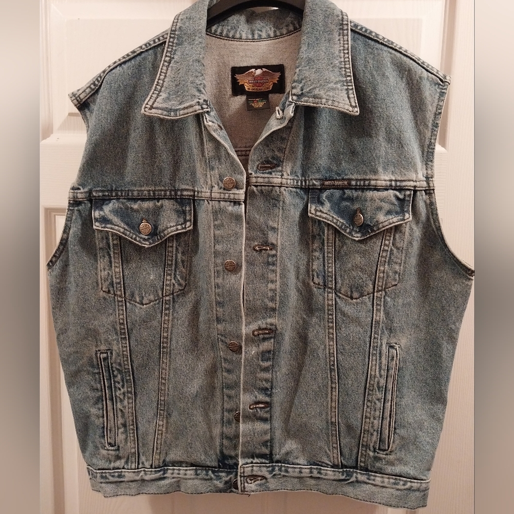 Mens Harley Davidson Denim Vest